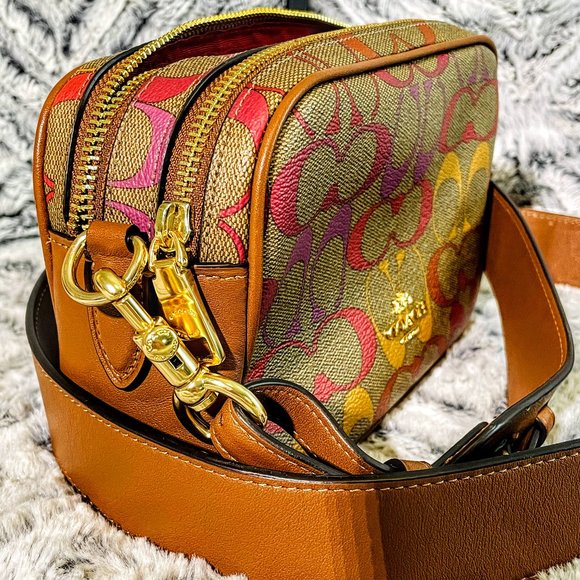 NWOT - COACH JES CROSSBODY 20 IN RAINBOW SIGNATURE CANVAS (C1308) - Picture 3 of 13